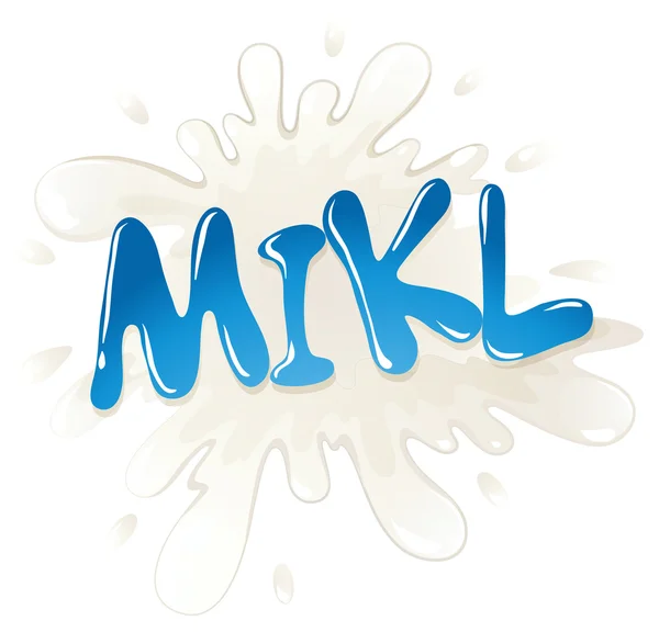 Milk splash text concept — Stock Vector