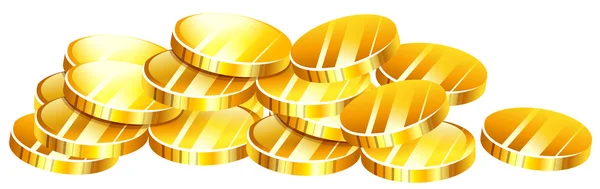 Pilha de moedas de ouro — Vetor de Stock