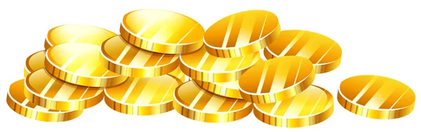 Montón de monedas de oro — Vector de stock