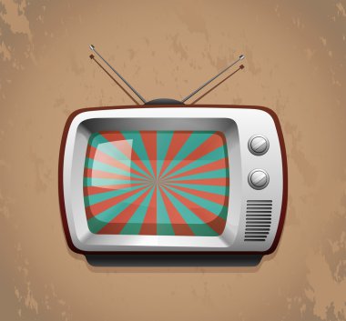 Grunge arka plan üzerinde Retro televizyon