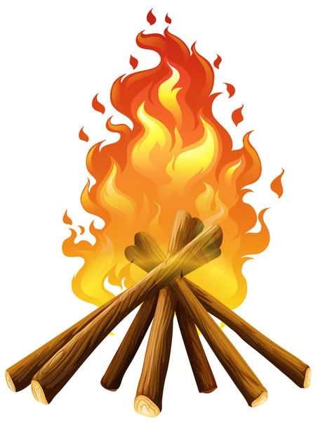 白い背景の上で焚き火 — ストックベクタ