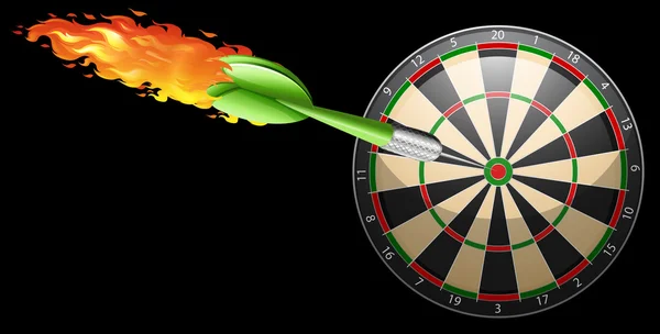Flaming dart and board — Stock Vector