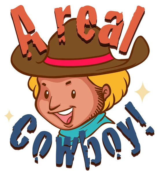 Echter Cowboy mit Text — Stockvektor