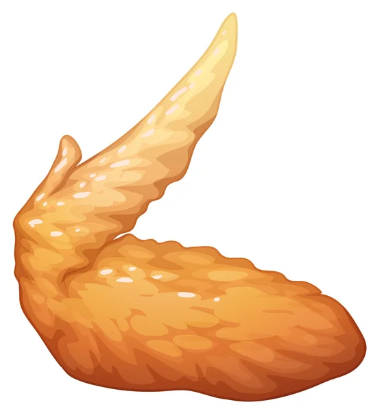 Enkele gebakken kip vleugel — Stockvector