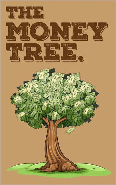 Χρήματα, μεγαλώνει σε ένα δέντρο — Διανυσματικό Αρχείο