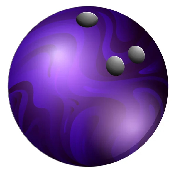 Purple bowling ball on white — Stock Vector