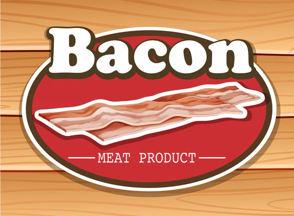 Pubblicità Bacon con testo — Vettoriale Stock