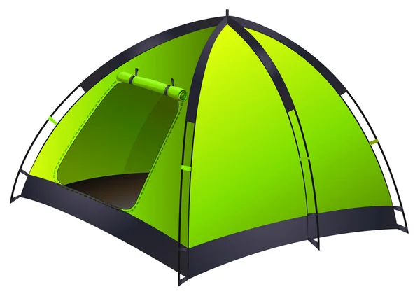 Green single camping tent — Stock Vector