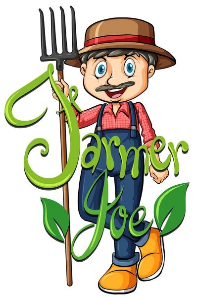 Farmer Joe ith tekst — Stockvector