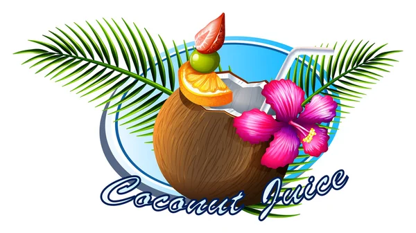 Coconut signe avec texte — Image vectorielle