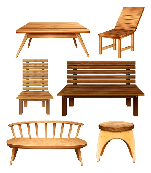 Mobiliário de madeira — Vetor de Stock