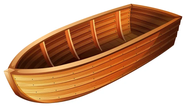 Barco de madera de W — Vector de stock
