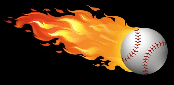 Baseball in fiamme — Vettoriale Stock