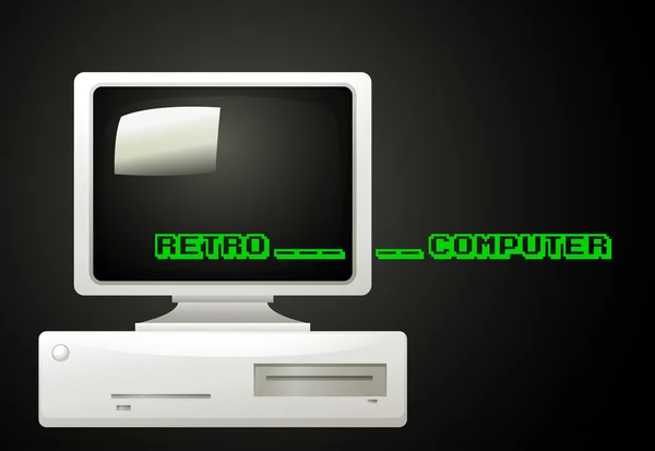 Retro computer — Stok Vektör