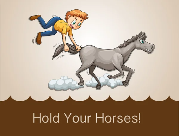 Aguentem os cavalos — Vetor de Stock