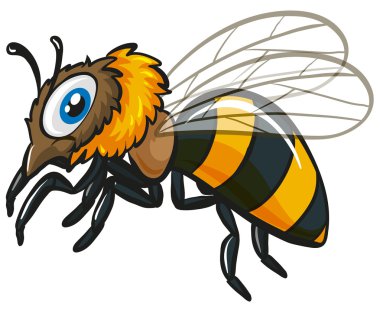 Beyaz üzerine basit uçan arı