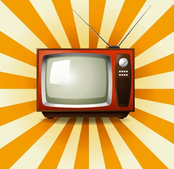 Retro-Fernseher mit Starburst — Stockvektor