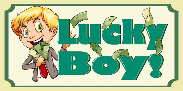 Lucky boy — Stock Vector