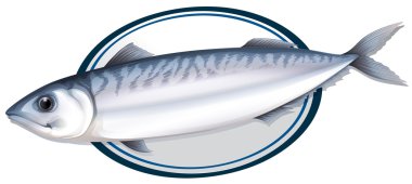 Sardine fish on a plate clipart