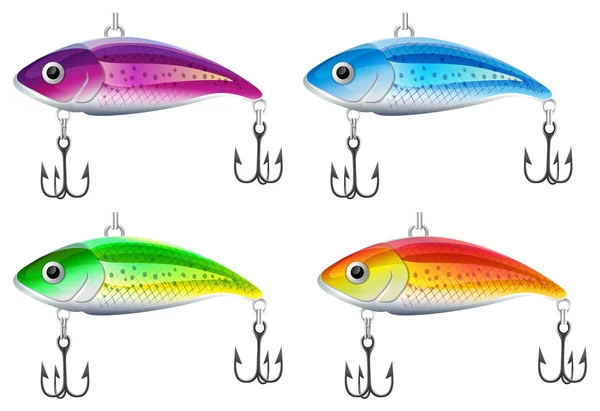 Set of fishing lures — Stock Vector