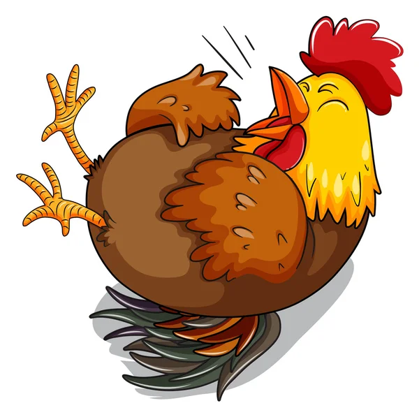 Pollo gallina riendo en el suelo — Vector de stock