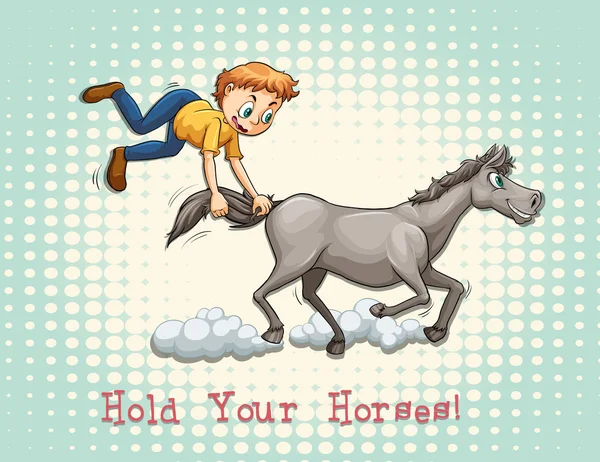 Tartsa a lovak idióma — Stock Vector