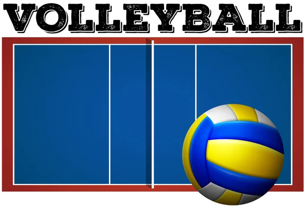 Volleyballfeld und Ball — Stockvektor
