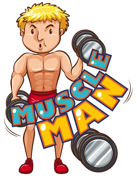 Muscle man met atleet — Stockvector