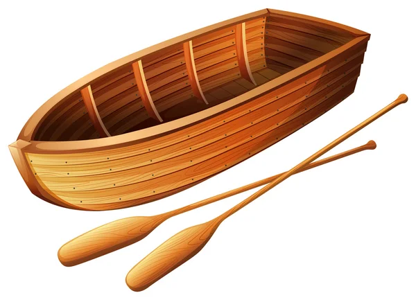 Wooden boat on white — Stock Vector