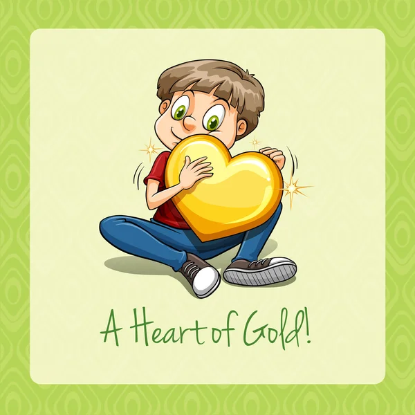 Μια καρδιά από χρυσό ιδίωμα — Διανυσματικό Αρχείο