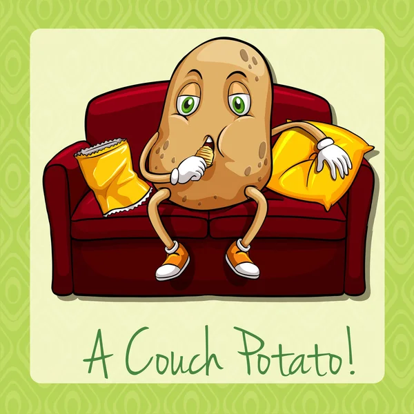 Concept d'idiome de pomme de terre canapé — Image vectorielle