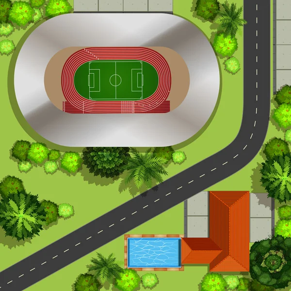 Terrain de football — Image vectorielle