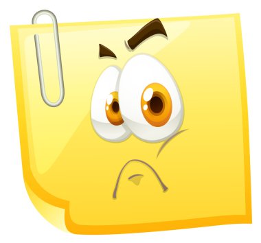 Üzgün yüz ile kağıt