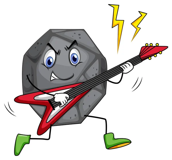 Rock star jouant de la guitare — Image vectorielle