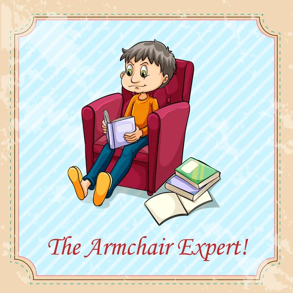 Idiom el experto sillón — Vector de stock