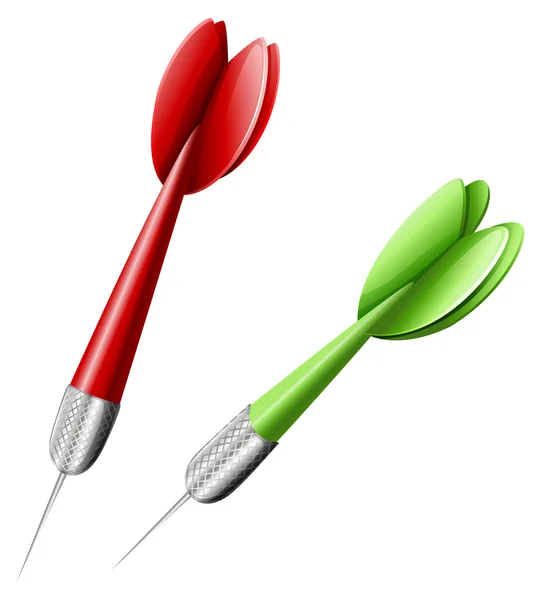 Green and red darts — Stock Vector