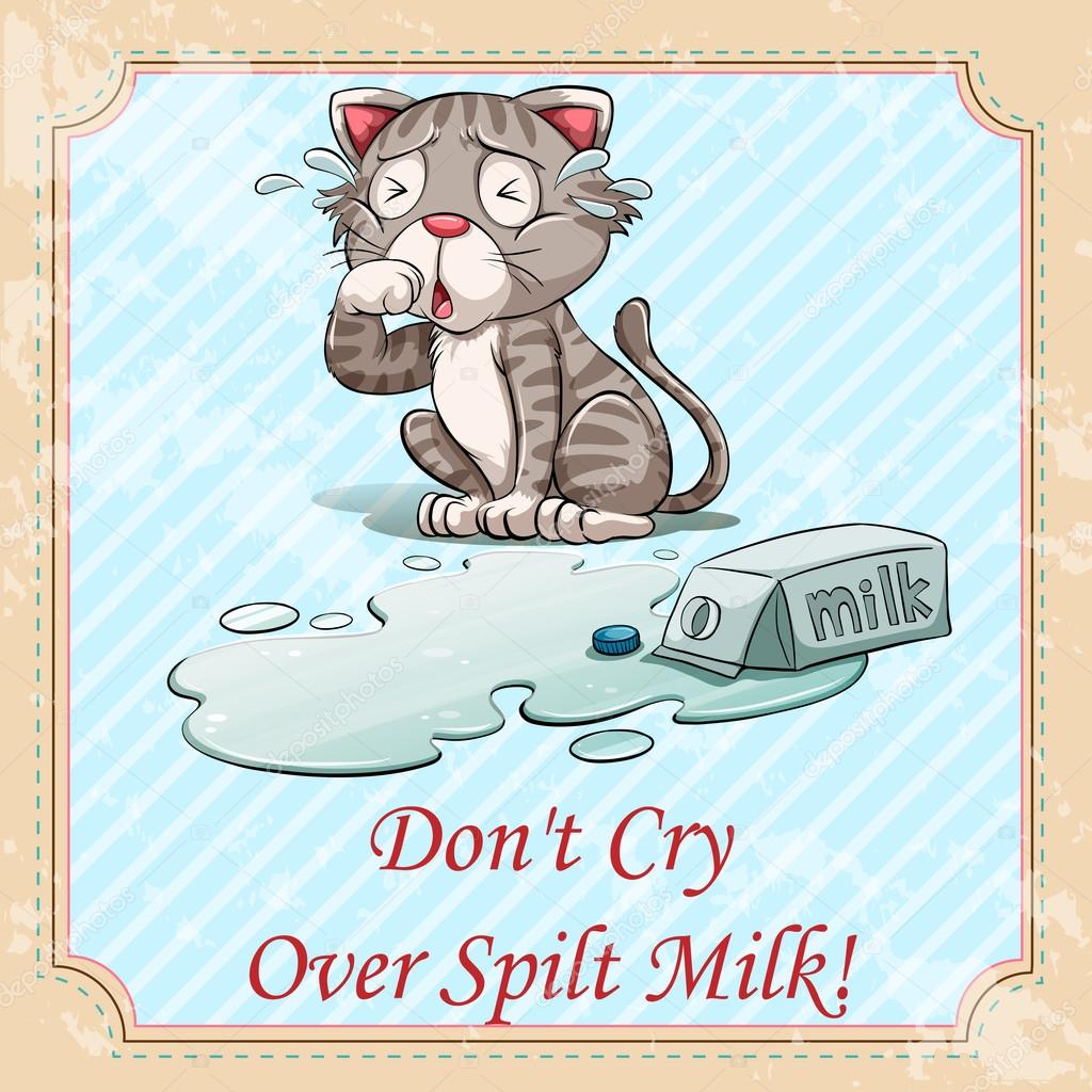 Idiom don't cry over spilt milk