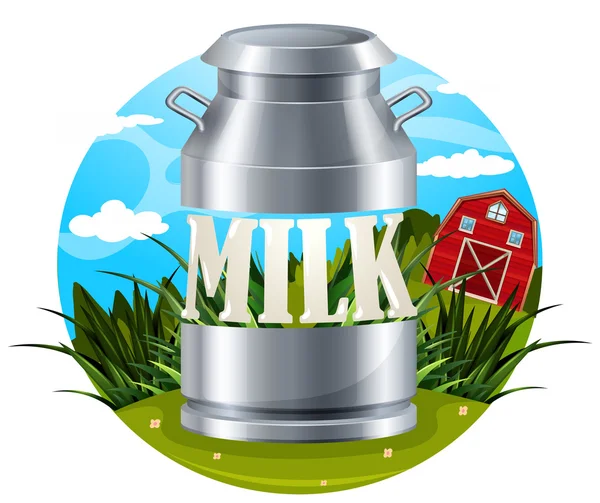 Milk food label with text — Stock Vector