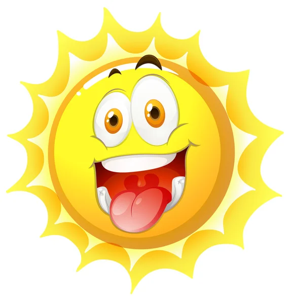 Sun with happy face — Stock Vector