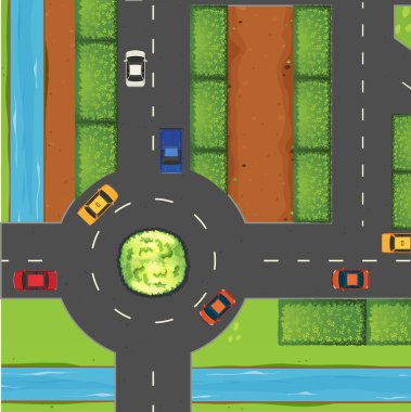 Street ve dolambaçlı Üstten Görünüm