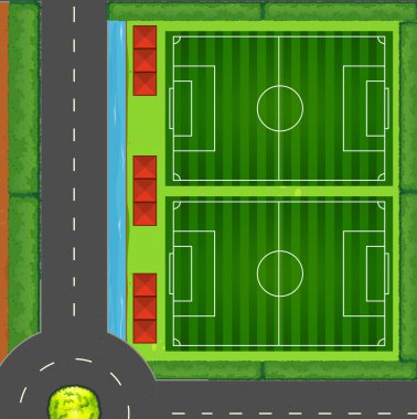 Futbol sahası Üstten Görünüm