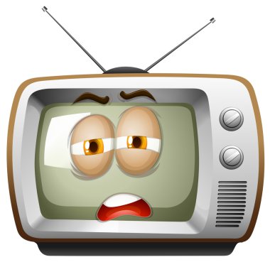 Uykulu yüz ile televizyon