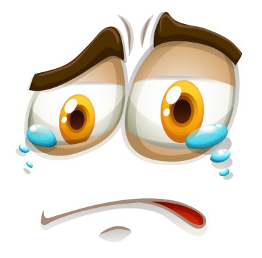 Gözyaşları ile üzgün yüz