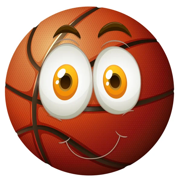 Basketball with happy face — Stock Vector