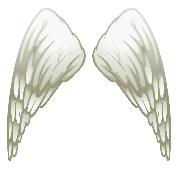 Ángel alas en blanco — Vector de stock