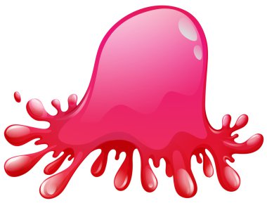 Beyaz üzerine pembe renk splash