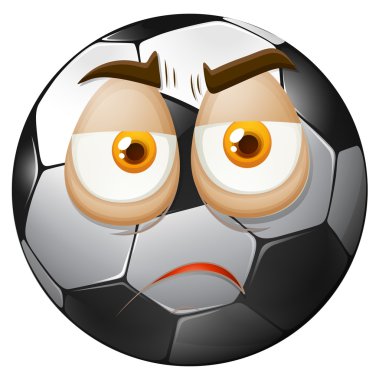 Üzgün yüz ile futbol