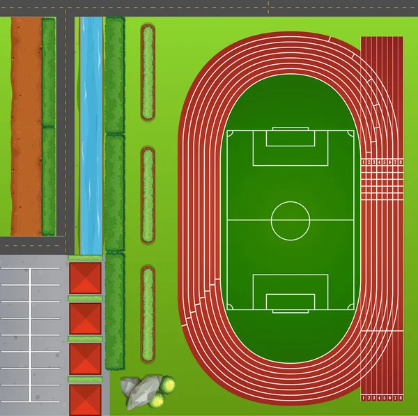 Futbol sahası parça ile — Stok Vektör