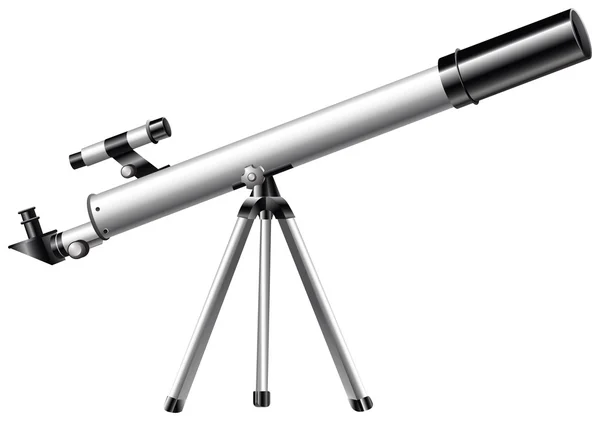 Vit teleskop på stativ — Stock vektor