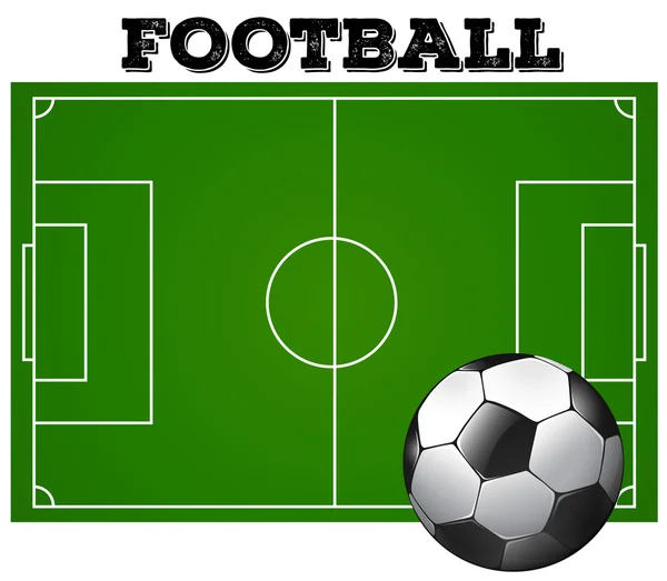 Football soccer field with ball — Stock Vector